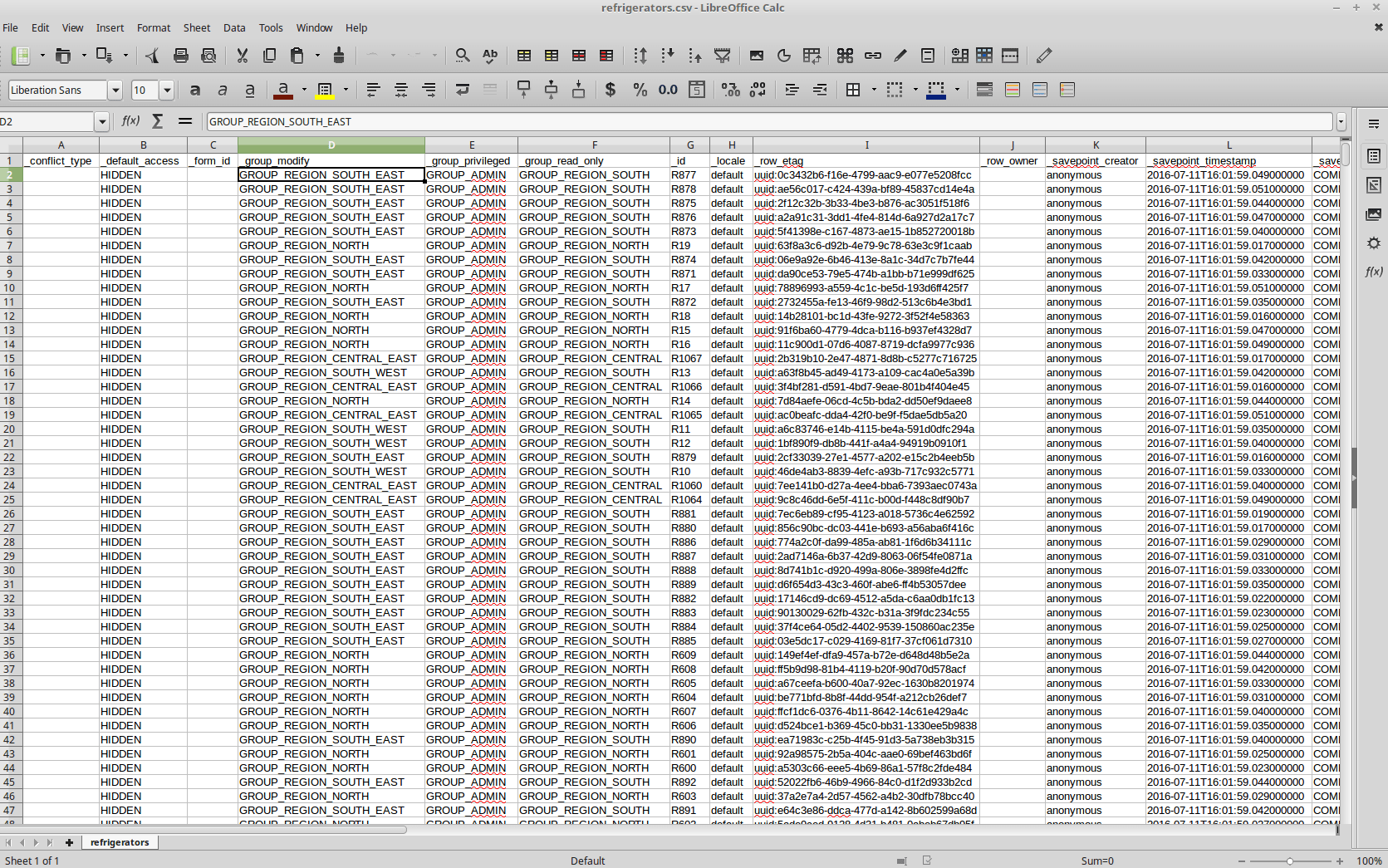 Refrigerator Data Set