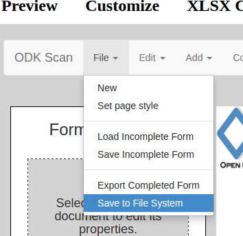 Save a Complete Form in Scan Form Designer