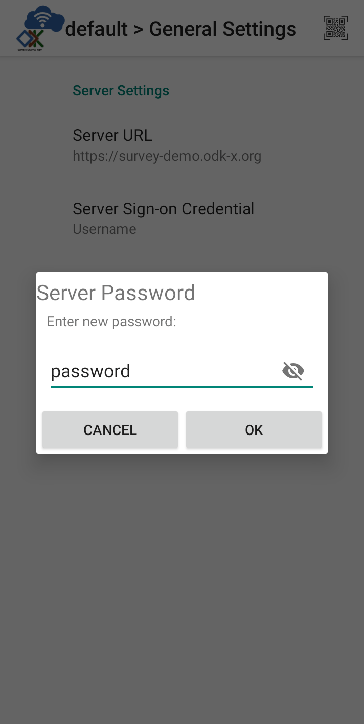 Password settings